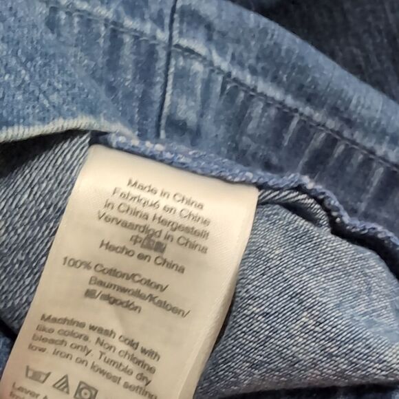 Jcrew blue cotton shift Denim V-neck dress size 6 with pockets - Picture 8 of 9